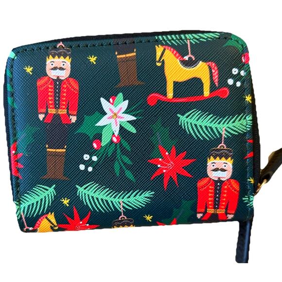 Xmas Holiday Wallet Rocking Horse Nutcracker Wizard Wallet Coin Purse Buxton - Picture 1 of 7